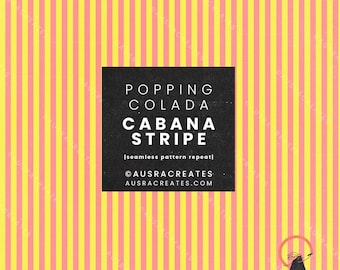 Popping Colada Candy Bright Yellow and Pink Summer Cabana Stripe  - Seamless Repeating Pattern for Personal & Small Business Use