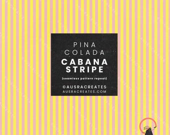 Pina Colada Candy Bright Yellow and Pink Summer Cabana Stripe  - Seamless Repeating Pattern for Personal & Small Business Use