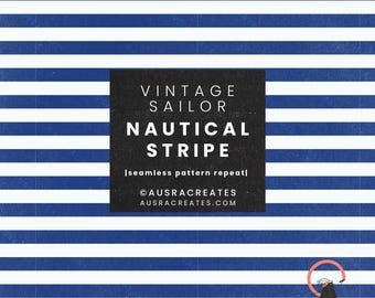 Bold Modern Nautical Sailor Navy Blue Summer Sea Poolside Beach Cabana Stripe - Seamless Repeating Pattern for Personal & Small Business Use