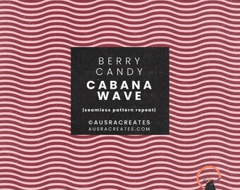 Beere Candy Retro Cabana Welle Pink tief Burgundy Red Candy Streifen nahtlose Muster Sommer - persönlicher und geschäftlicher Gebrauch