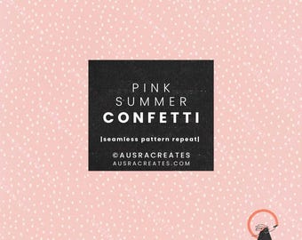 Pink Summer Confetti in Calm Light Pink Cream - Seamless Repeating Pattern for Newborn Baby, French Coquette - Personal & Small Business Use