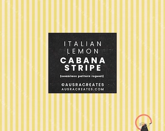 Italian Lemon Yellow Summer Candy Cabana Stripe  - Seamless Repeating Pattern for Personal & Small Business Use Dopamine kids fashion print