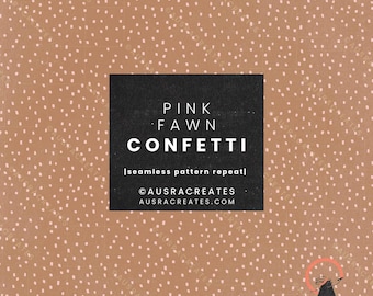 Pink Fawn Confetti in Calm Faux Bambi dots - Seamless Repeating Pattern for Newborn Baby, Kids Coquette - Personal & Small Business Use