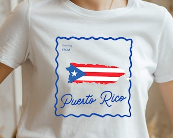 Puerto Rico Souvenir Shirt with Map | Retro Puerto Rico Gift, Boricua Pride Caribbean Vacation Tee