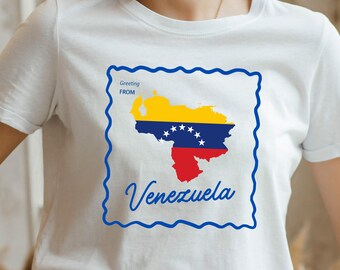 Venezuela Souvenir Shirt with Flag Map | Retro Venezuela Gift for Expats, South America Travel Vacation Tee