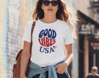 USA Fussball Uhr Party T-Shirt | Spieltag Fan Bekleidung | Country Colors Retro College Minimalist Ikonen-T-Shirt