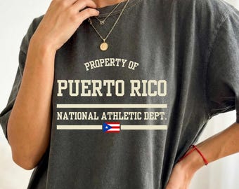 Puerto Rico Shirt - Vintage Property of National Athletic Dept. | Retro San Juan Travel Souvenir, Boricua Flag Gift