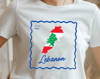 Lebanon Souvenir Shirt with Map | Retro Lebanon Gift for Expats, Middle East Travel Vacation Tee