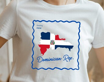 Dominican Republic Souvenir Shirt with Map | Retro Dominican Republic Gift, Caribbean Vacation Tee