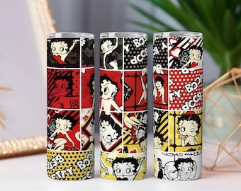 Retro Betty Boop Tumbler Wrap PNG: Vintage Pop Art (Digitaler Download)