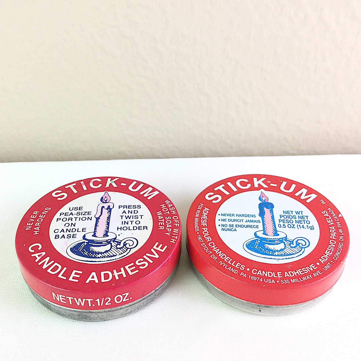 Stickum Candle Adhesive Vintage Red/white/blue Christmas Etsy