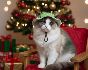 Cute Cat Bucket Hat – Funny Pet Hat for Cats – Adorable Cat Headwear for Photos, Summer Style & Gifts