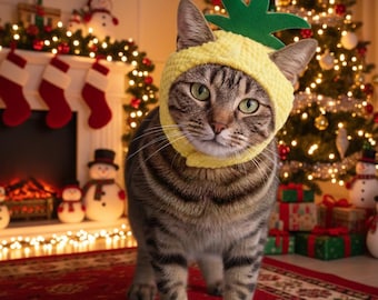 Pineapple Pet Bed Hideout Cute Tropical Small Animal Sleeping House Cozy Cave for Cats Kittens Puppies