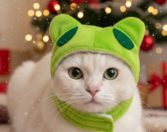 Cute Frog Pet Hat, Funny Animal Costume Accessory, Adorable Cat and Dog Hat, Pet Photo Prop Outfit, Gift for Pet Lovers