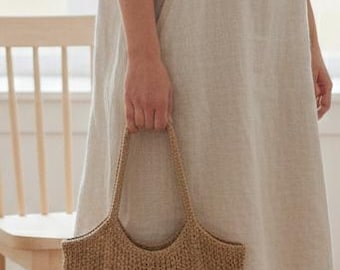 Handmade Crochet Tote Bag, Boho Mesh Shoulder Bag, Summer Beach Handbag, Lightweight Casual Bag, Eco Friendly Women’s Tote