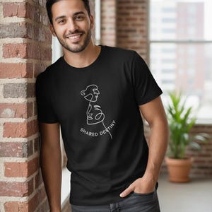 Minimalist Line Art T-Shirt Unisex, Couple One Line Drawing Tee , Fruit of the Loom Graphic Shirt, Gift for Him & Her