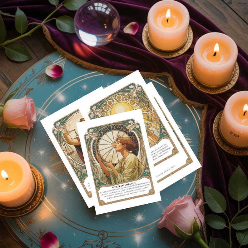 Printable Major Arcana Tarot Cards – Art Nouveau Tarot Deck – 22 ...
