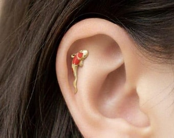 Sterlingzilveren koi-vissteker | Helix, traguspiercing