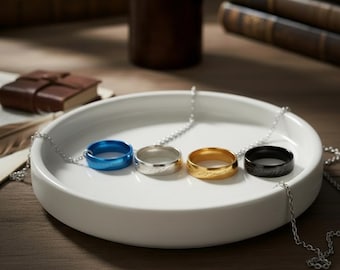 Collier bague avec inscription elfique - Bijoux fantaisie cosplay