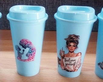 EN VENTA 2.50 - Vaso azul para bebidas frías y calientes Citas inspiradoras de mujeres y tenemos vaso azul para bebidas frías y calientes de mamá y niño