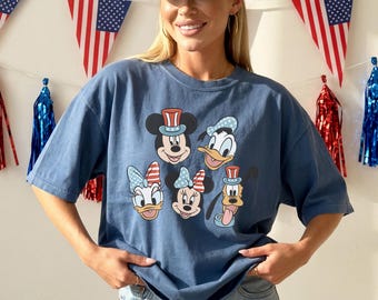 Patriotic Mickey And Friends Shirt, 4th of July Disney Shirt, Disney Vacation Outfit, Disney World Disneyland Shirt, Summer Disney Tee
