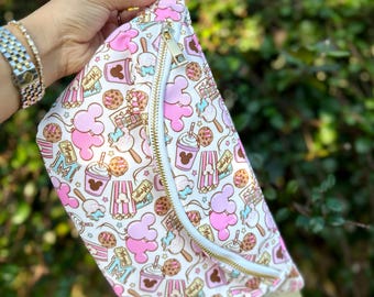 PREORDER Mickey Snacks XL Fanny Pack, Disney Snacks Print Jumbo Fanny Pack, Magic Kingdom Belt Bag, Vacation Crossbody Nylon Adjustable Bag