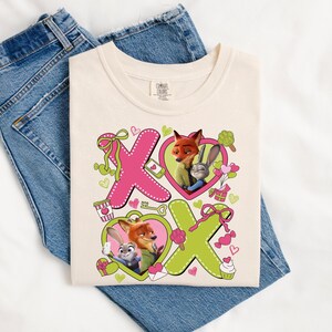 Camiseta de San Valentín de Zootopia, camiseta gráfica de Nick y Judy imagen 4