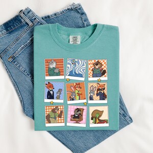 Zootopia Polaroid Collage Graphic Tee, Nick and Judy Cartoon Shirt image 7