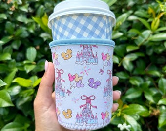 Magical Castle Cup Sleeve, Neoprene Drink Sleeve, Iced Coffee Cup Cover, Coffee Lover Gift, Disney Cup Sleeve, Disney Essentials