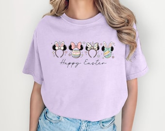 Happy Easter Mickey Ears Comfort Colors Shirt, Easter Break Minnie Disney Outfit, Disney World Disneyland Vacation Shirt, Spring Break Tee