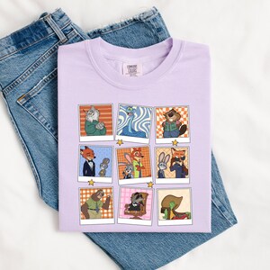 Zootopia Polaroid Collage Graphic Tee, Nick and Judy Cartoon Shirt image 8