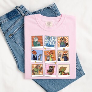 Zootopia Polaroid Collage Graphic Tee, Nick and Judy Cartoon Shirt image 5