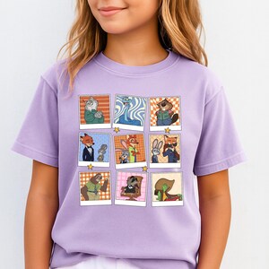Zootopia Polaroid Collage Graphic Tee, Nick and Judy Cartoon Shirt image 2
