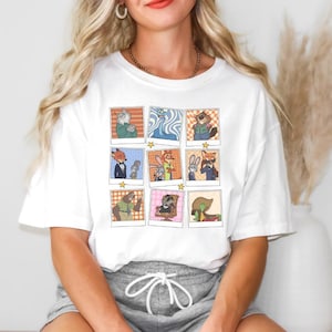 Zootopia Polaroid Collage Graphic Tee, Nick and Judy Cartoon Shirt image 1