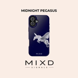 Midnight Pegasus iPhone Case, Cobalt Blue Winged Unicorn Fantasy Cover