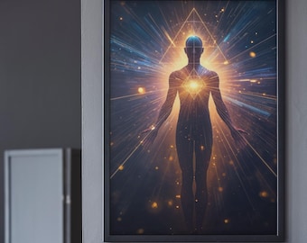 Awakening Light Wall Art | Spiritual Energy Poster | Sacred Geometry Ascension Print