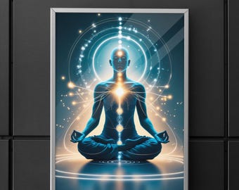 Sacred Awakening Wall Art | Meditation Energy Poster | Spiritual Enlightenment Print