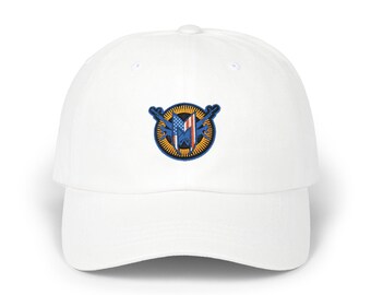 Gorra unisex de sarga de algodón, diseño ajustable de perfil bajo.