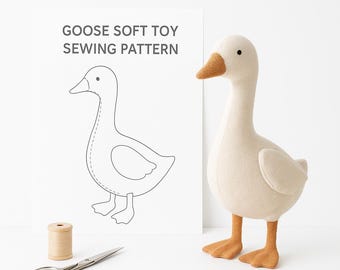 Goose Plush Sewing Pattern | DIY Stuffed Animal Template (2 PDF)
