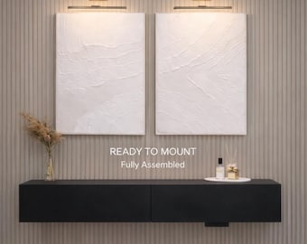 Matte Black Floating Console Table with Drawers, Wall Mounted Console for Entryway & Living Room