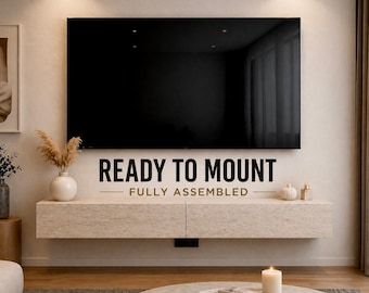 Soporte flotante para TV, consola multimedia con almacenamiento, mueble para TV de pared, diseño moderno, totalmente ensamblado.