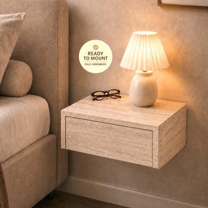 Floating Nightstand, Wall Mounted Bedside Table with Drawer, Modern Minimalist Night Stand, Bedroom Storage Cabinet