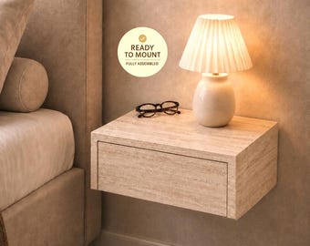Floating Nightstand, Wall Mounted Bedside Table with Drawer, Modern Minimalist Night Stand, Bedroom Storage Cabinet
