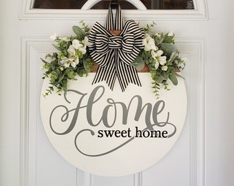 Front Door Decor | Home Sweet Home | Year Round Wreath | Door Hanger |  Front Door Wreath |  Welcome Wreath | Hanger | Door Wreath |
