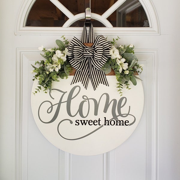 Front Door Decor | Home Sweet Home | Year Round Wreath | Door Hanger |  Front Door Wreath |  Welcome Wreath | Hanger | Door Wreath |