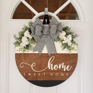 Front Door Decor  Home Sweet Home Year Round Wreath  Door Hanger   Front Door Wreath  Welcome Wreath Hanger  Door Wreath