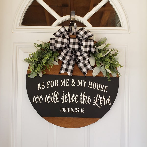 Front Door Decor | As for Me & My House | Home Sweet Home | Door Hanger | Farmhouse |  Welcome door hanger |  Welcome Wreath | Circle Hanger