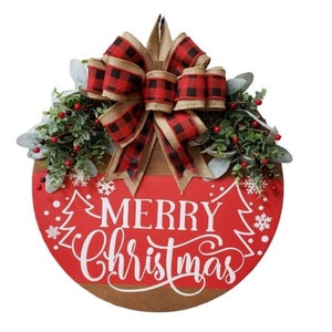 Merry Christmas |  Christmas Front Door Decor | Christmas Decor | Christmas Sign | Christmas | Christmas Wreath