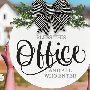 Front Door Decor | Bless This Office | Year Round Wreath | Door Hanger |  Front Door Wreath |  Welcome Wreath | Hanger | Door Wreath |