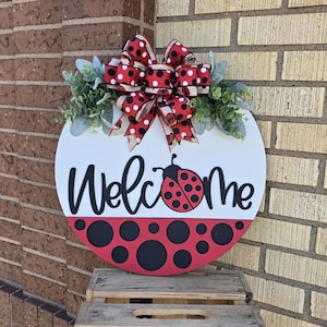 Front Door Decor | Ladybug | Year Round Wreath | Door Hanger | Front Door Wreath | Welcome Wreath | Hanger | Door Wreath | image 7